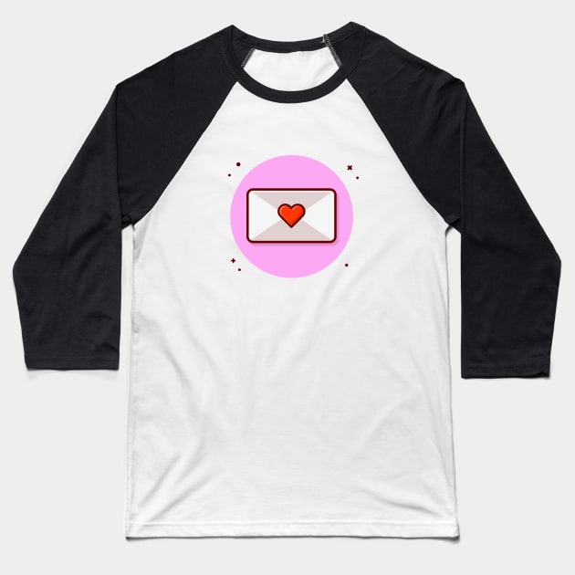 Evenlope With Love Cartoon Vector Icon Illustration Baseball T-Shirt by Catalyst Labs